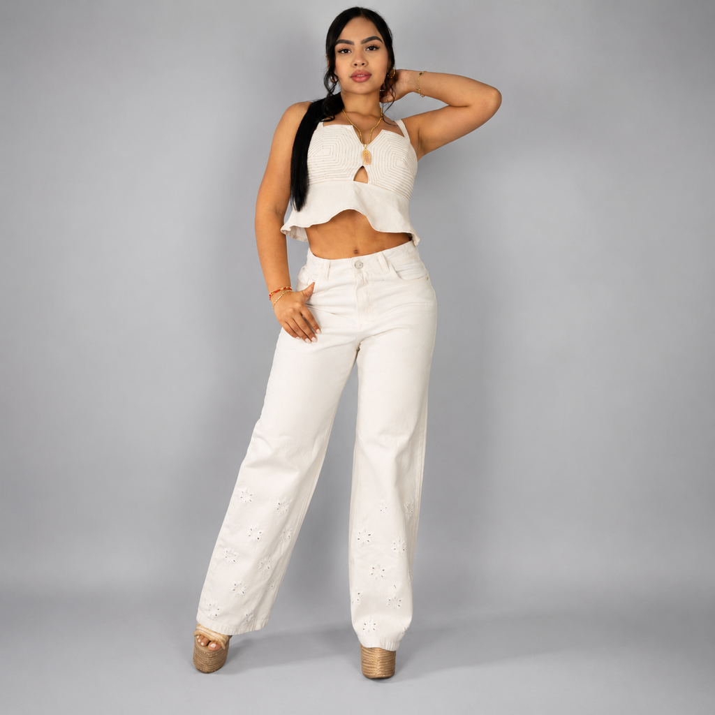 Pantalón Bordado 8865